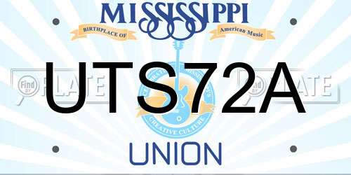 UTS72A Mississippi License Plate