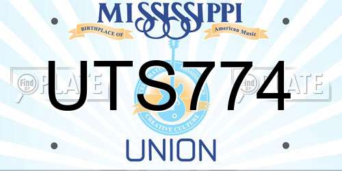 UTS774 Mississippi License Plate