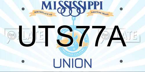 UTS77A Mississippi License Plate