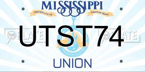 UTST74 Mississippi License Plate