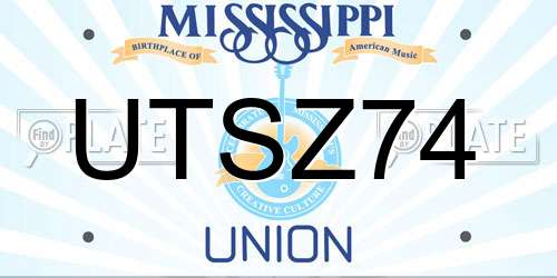 UTSZ74 Mississippi License Plate