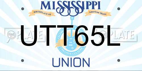 UTT65L Mississippi License Plate