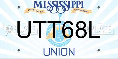 UTT68L Mississippi License Plate