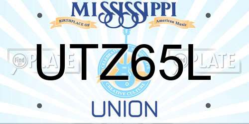 UTZ65L Mississippi License Plate