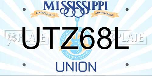 UTZ68L Mississippi License Plate