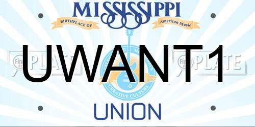 UWANT1 Mississippi License Plate