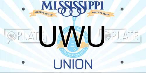 UWU Mississippi License Plate