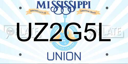 UZ2G5L Mississippi License Plate