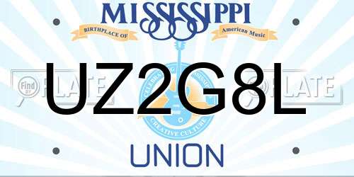 UZ2G8L Mississippi License Plate