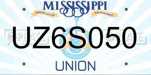 UZ6S050 Mississippi License Plate