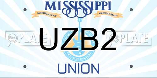 UZB2 Mississippi License Plate