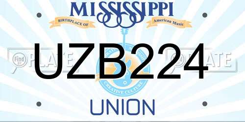 UZB224 Mississippi License Plate