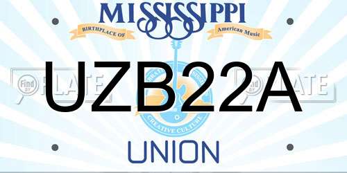 UZB22A Mississippi License Plate