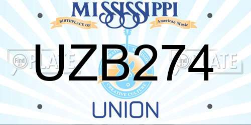UZB274 Mississippi License Plate