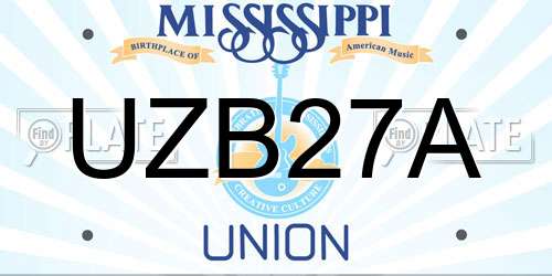 UZB27A Mississippi License Plate
