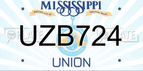UZB724 Mississippi License Plate