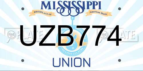 UZB774 Mississippi License Plate
