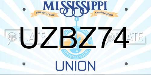 UZBZ74 Mississippi License Plate
