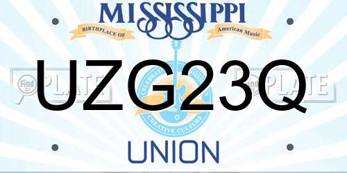 UZG23Q Mississippi License Plate