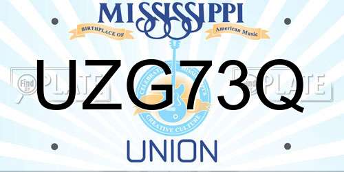 UZG73Q Mississippi License Plate