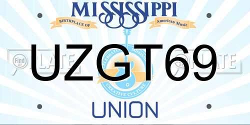 UZGT69 Mississippi License Plate