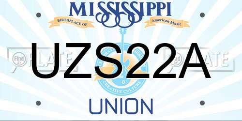 UZS22A Mississippi License Plate
