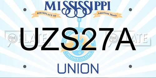 UZS27A Mississippi License Plate