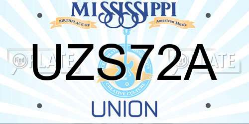 UZS72A Mississippi License Plate