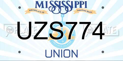 UZS774 Mississippi License Plate
