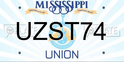 UZST74 Mississippi License Plate