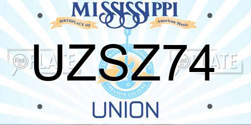 UZSZ74 Mississippi License Plate