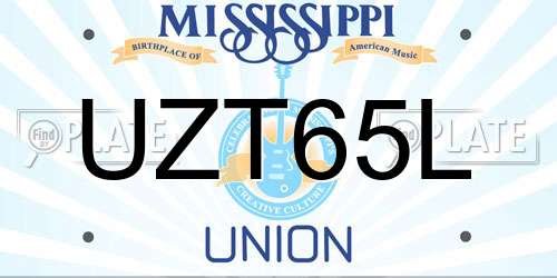 UZT65L Mississippi License Plate