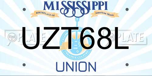 UZT68L Mississippi License Plate