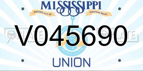 V045690 Mississippi License Plate