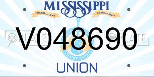 V048690 Mississippi License Plate