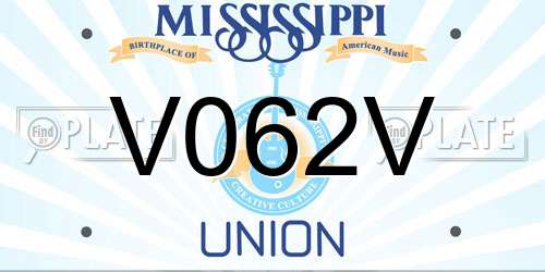 V062V Mississippi License Plate