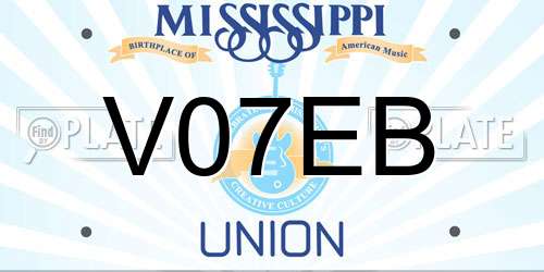 V07EB Mississippi License Plate