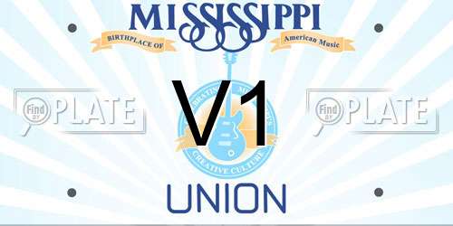V1 Mississippi License Plate