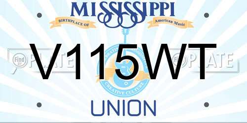 V115WT Mississippi License Plate