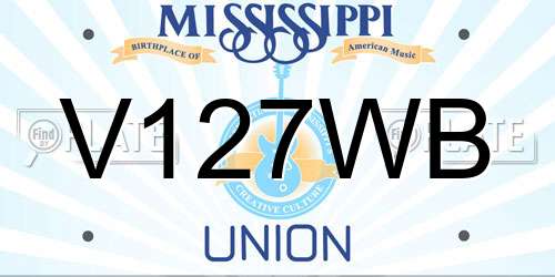 V127WB Mississippi License Plate