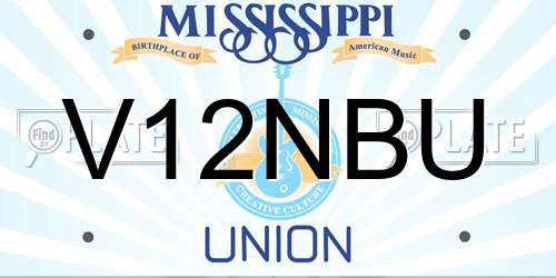 V12NBU Mississippi License Plate