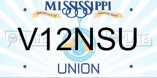V12NSU Mississippi License Plate
