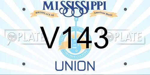 V143 Mississippi License Plate