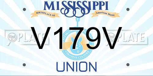 V179V Mississippi License Plate