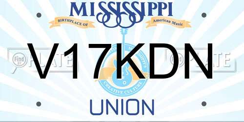 V17KDN Mississippi License Plate