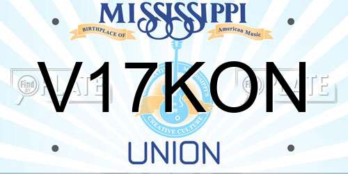 V17KON Mississippi License Plate