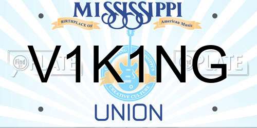 V1K1NG Mississippi License Plate