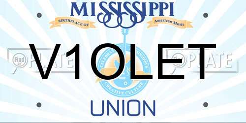 V1OLET Mississippi License Plate