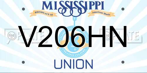 V206HN Mississippi License Plate