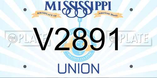 V2891 Mississippi License Plate
